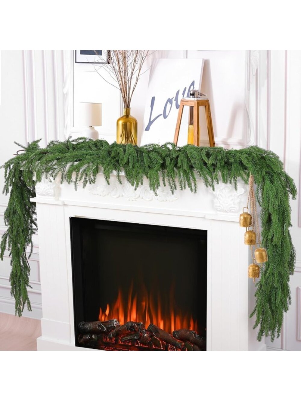 2Pcs 6FT Realistic Norfolk Pine Christmas Garlands for Holiday Decor